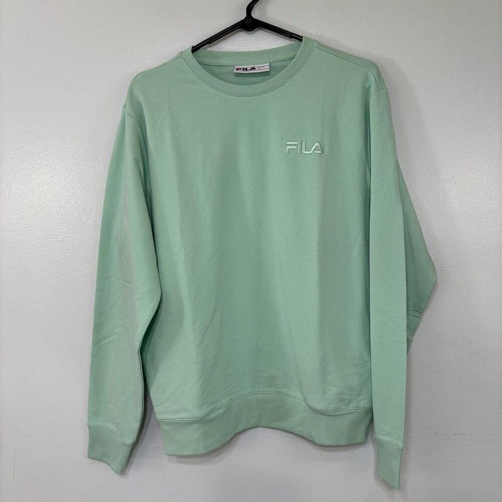 Fila Mint Green Long Sleeve Crewneck Athletic Sweatshirt